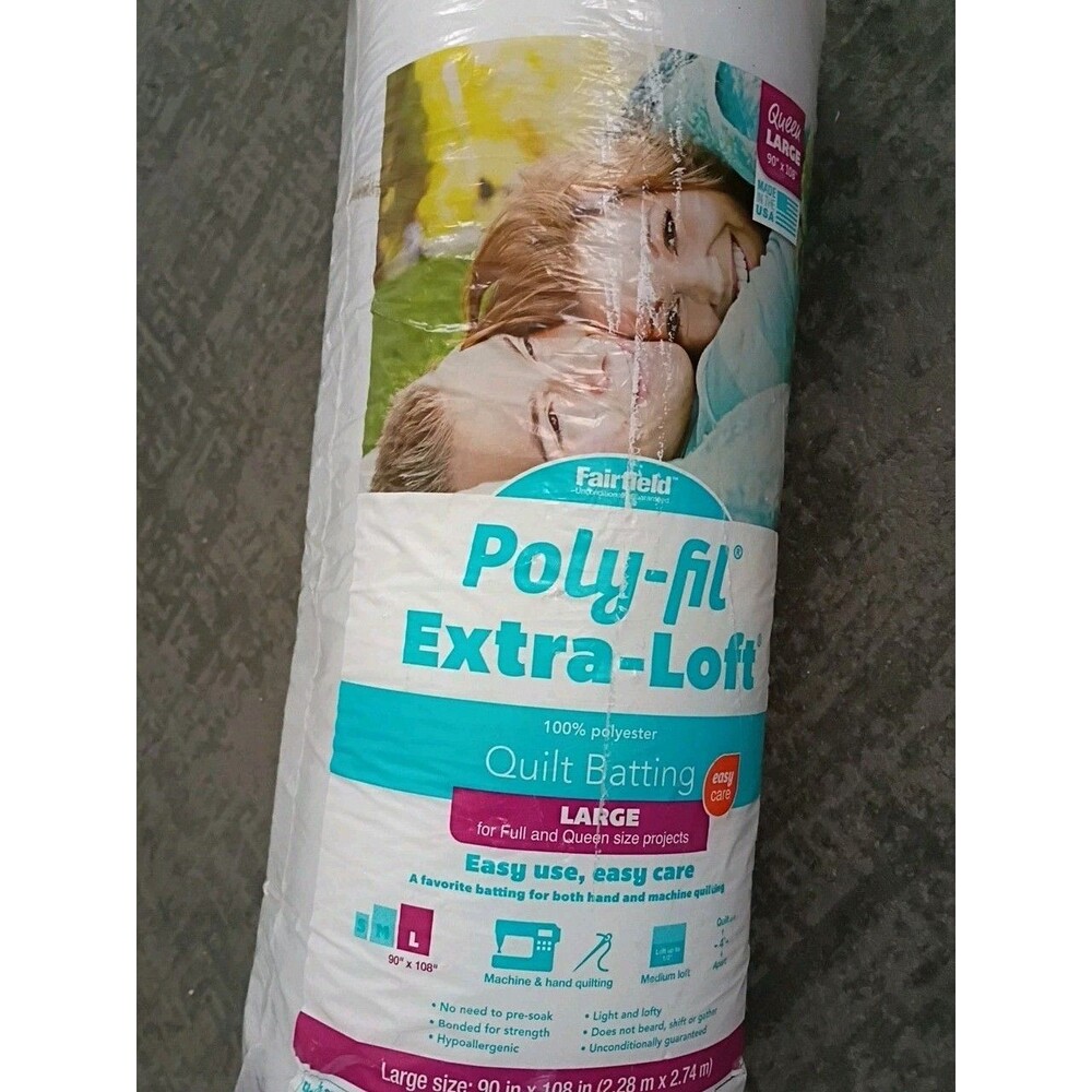 Extra-Loft Bonded Polyester Batting Queen Size 90"X108" FOB: MI